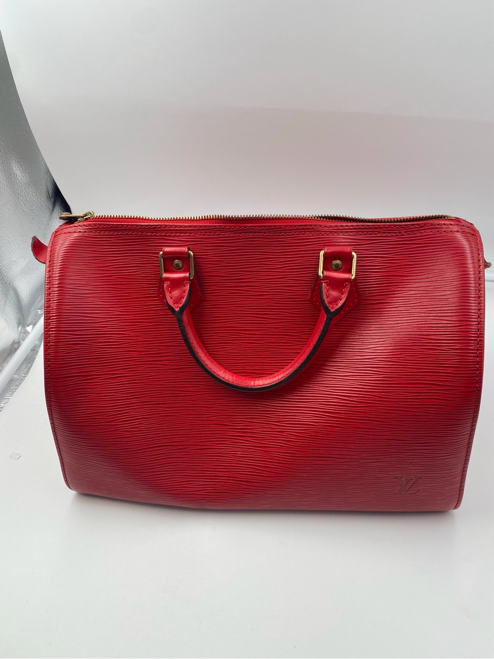 Authentic Vintage Red Louis Vuitton Epi Speedy 30